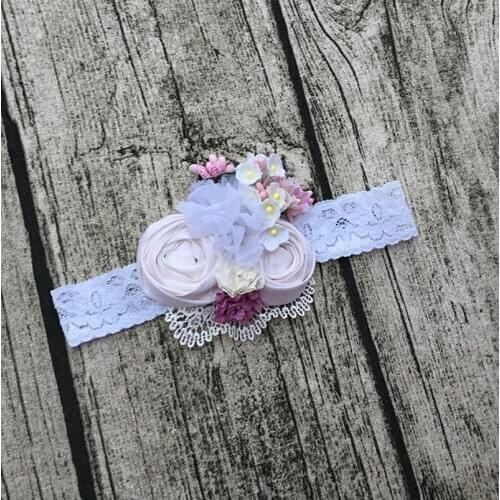 Free Shipping Dupioni Silk Flower Girl Headband Kids Hair Accessories Photo Prop