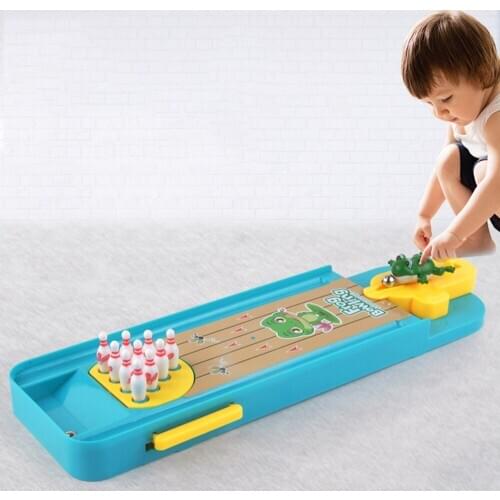 Hot Desktop Game Fun Home Family Leisure Entertainmet Mini Cartoon Bowling Set Frog Bowls Shooting Interactive Sports Party Play