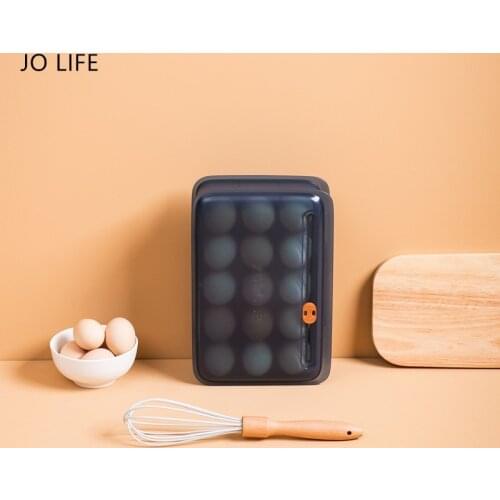 JO LIFE Time Reminder Self Life Egg Storage Box Vertically Putted Space Saving Egg Container