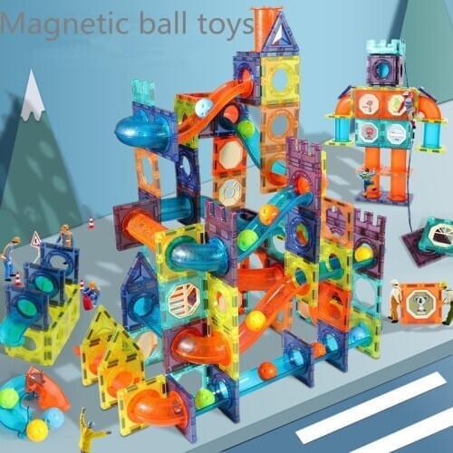 Creative Magnetic Building Blocks Toys Magnet Maze Ball Track Blocks Magnetic Funnel Slide Blocks Educational Toys For Children