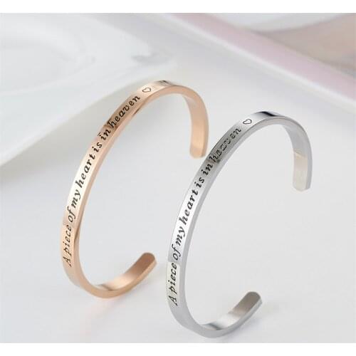 Hot Luxury Stainless Steel Silver Rose Gold Color English Sentence Pattern Bracelet Bangle for Women Elegant Bracelets Jewelery