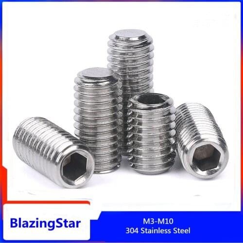 M3 M4 M5 M6 M8 M10 304 Stainless Steel Hexagon Socket Flat Head Hexagon Screw Headless Screw