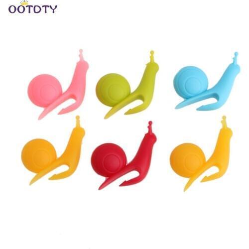 6pcs/set Silicone Glass Markers Snail Wineglass Label for Hanging Tea Bag