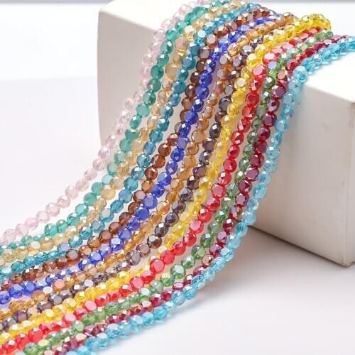 6/8mm Austrian Glass Matte Beads Round Flat DIY Making Faceted Flat Beads Craft Chinese Crystal Beading Cheap Jewelry Wholesale
