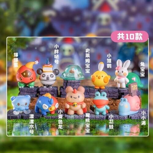 Mini Pets Blind Box Toys Cute Animal Anime Action Figure Random Surprise PVC Model Gift Decoration Birthday 10 Pcs/Set