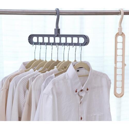 Multi-Functional Clothing Organizer Clothe Holder Garment Drying Storage Rack Closet Hook Wardrobe Slide Rotating Plastic Hanger