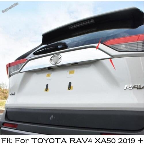 Lapetus Rear Trunk Lid Cover Tailgate Handle Strip Trim 1PCS Fit For TOYOTA RAV4 XA50 2019 - 2021 Stainless Steel Exterior Parts