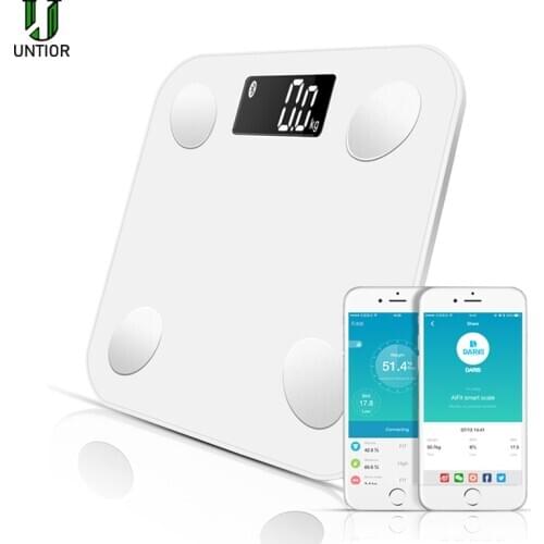 UNTIOR Body Fat Scale Floor Scientific Smart Electronic LED Digital Weight Bathroom Scales Balance Bluetooth APP Android IOS