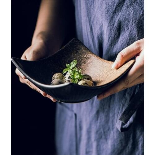 Irregular creative dishes, dishes, dishes, Japanese restaurant tableware, ceramic dishes, deep dishes, desserts, snack dishes