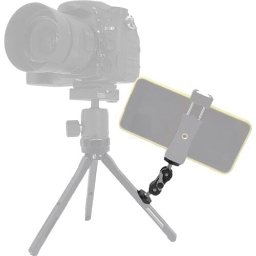 New Magic Arm 1/4" inch Screws Dual Ballhead Adapter Mount Holder for DSLR Camera Monitor LED Light Flash Monitor Video Cage Rig