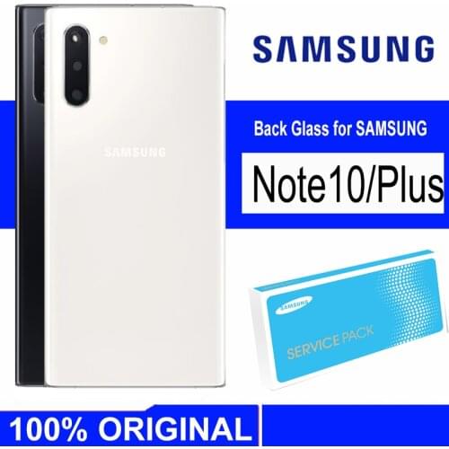 Original Back Glass SAMSUNG Galaxy Note 10 Plus Back Battery Cover Rear Door Housing Glass Panel with Camera Lens