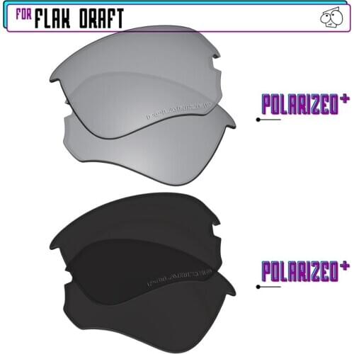 EZReplace Polarized Replacement Lenses for - Oakley Flak Draft Sunglasses - Blk P Plus-SirP Plus