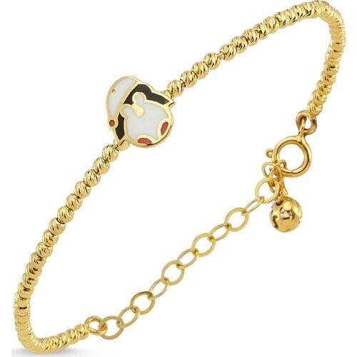 14K (585) Gold Enamel Unisex Child Bracelet