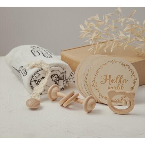 1 Set Baby Photography Props Wooden Milestone Camera Combination Newborn Growth Record Accessories Birth Gift Product