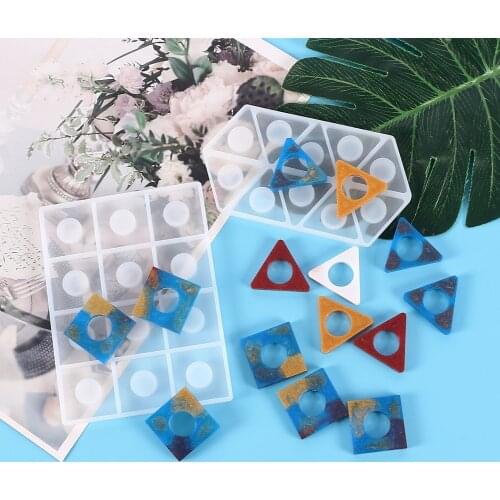 Handmade Silicone Earrings Mold Diamond Necklace Earring Pendant Resin Molds Drop Dangle Resin Earring Mold Jewelry Making Tools