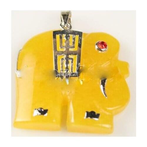 > >>>>Pretty Yellow Elephant Design Womans Mens Necklace Pendant