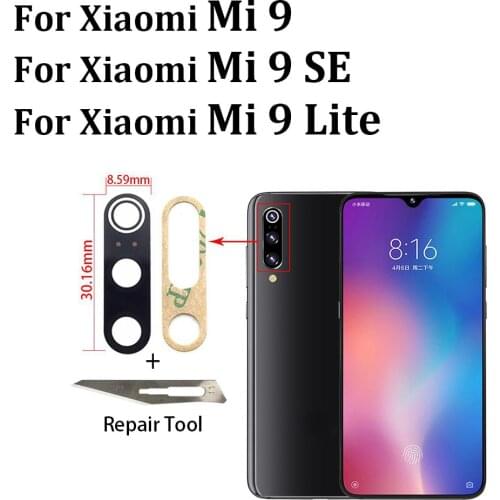2Pcs Camera Glass For Xiaomi Mi 9 Lite Mi9 Se Mi10 11 10T Pro Note 10 Lite Poco X3 9C Rear Back Camera glass Lens With Adhesive