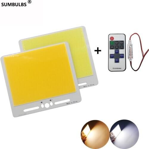 135*120mm COB LED Panel Light strip 30W High Ultra Bright 3000lm Warm Cold White dimmable COB strip Lamp with RF remote dimmer