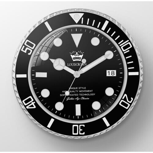 Luminous Wall Clock on The Wall Clock for home Logo with Date Luxury Metal Wall Watches Home Decor Large Modern Vintage Clocks