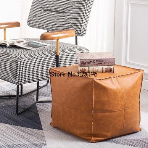 Shoe Changing Stool Door Sofa Foot Small Stool Ins Nordic Net Red Light Luxury Living Room Creative Leather Sitting Pier