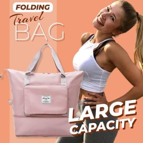 Large Capacity Folding Travel Bag Water Proof Wearable Shopping Yoga Fitness Bags Handle Shoulder Storage Organizer Supplies