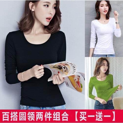 Woman Tshirts Womens Long-Sleeved T-shirt Spring and Autumn Tops Ropa Mujer Camisetas
