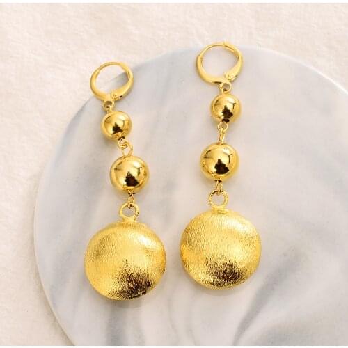 Gold waterdrop beads drop Earrings Women/Girl,Love Trendy fashion Jewelry wedding bridal party kids children best gift