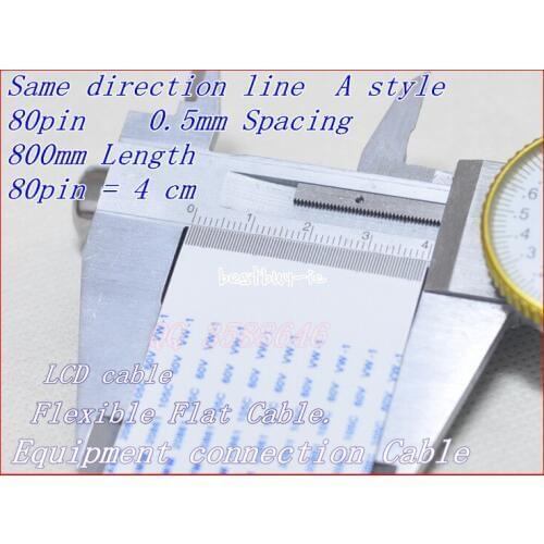 0.5mm Spacing +800mm Length +80Pin A / same direction line Soft wire FFC Flexible Flat Cable. 80P*0.5A*800MM