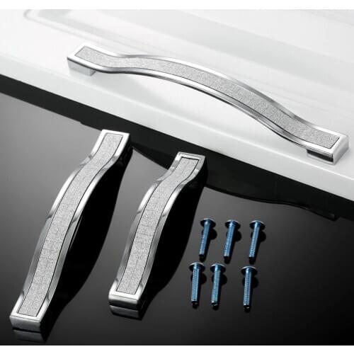 1set Diamond Crystal Pull Handle Knob Drawer Cabinet Cupboard Door Pull Furniture Hardware Decorative shining 96mm/128mm/160mm