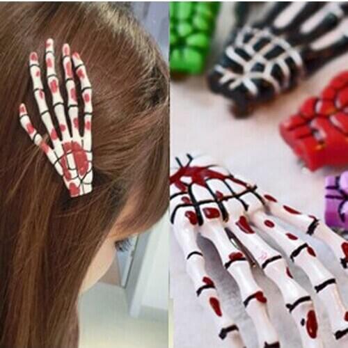 2pcs Design skeleton claws skull hand hair clip hairpin Zombie Punk Horror hairwear hairpin bobby pin Free Shipping