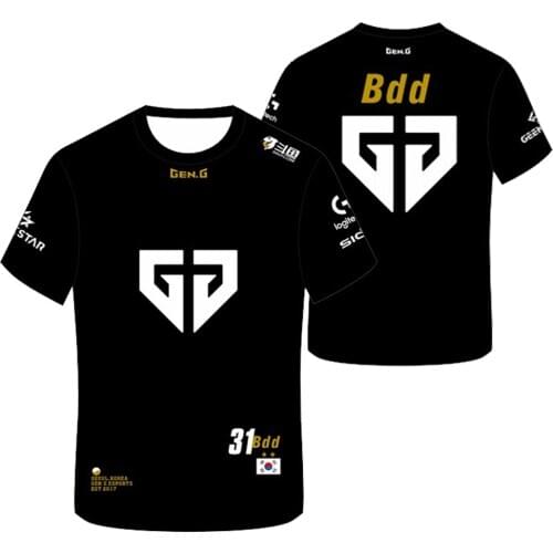 2020 LOL LCK Gen.G Jerseys Customized Name Bdd Clid Ruler Kellin Fan T Shirts GEN Uniform Men Women Tee Shirt Homme Men Clothing