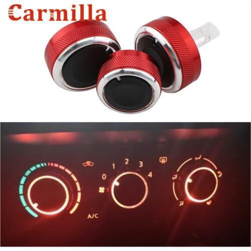 3pcs/set Car Styling Air Conditioning Heat Control Switch Knob AC Knob Car Accessories for Nissan Tiida/NV200/Livina/Geniss