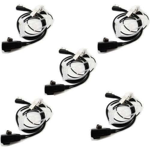 5pcs Walkie Talkie Headset Mic PTT Earpiece Headphone For Baofeng UV-5R UV-82 BF-888S GT-3 F8+ Kenwood Zastone Retevis DMR Radio