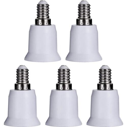 5pcs E14 To E27 Base Screw Light Lamp Bulb Holder Adapter Socket Converter LED Lamp Base Holder Converters For Home Lighting