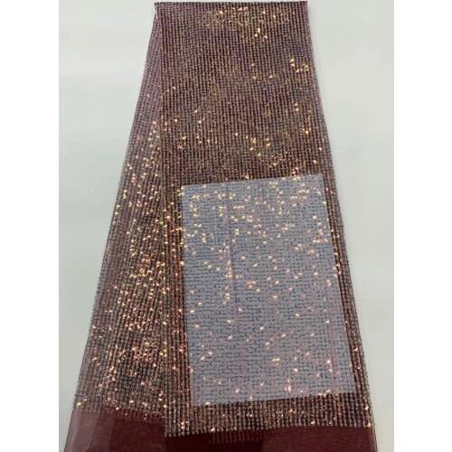 5yards/pc) Wonderful bling bling African sequins net lace embroidered French lace fabric for attractive party dress FJS006