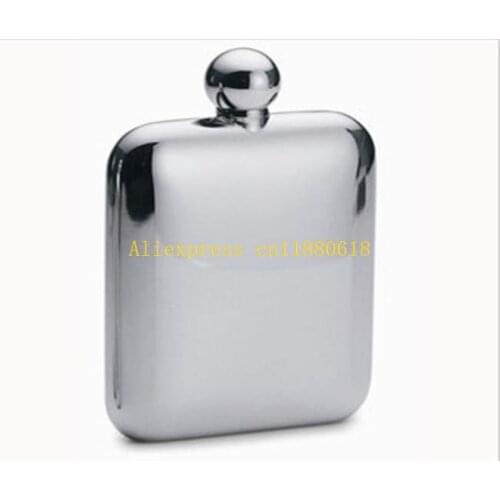 50pcs/lot DHL Fedex Fast shipping 6oz square Stainless Steel mirror surface Liquor wine Flask 6oz