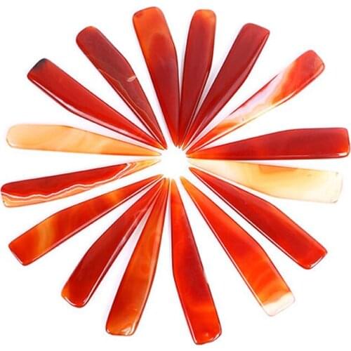 80mm-90mm Agate Burnisher Handmade Polishing Agate Knife Craft Polishing Tool for Leather Handmade Jewellery Tool, 1 Random