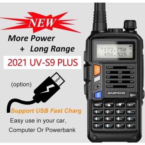 BaoFeng UV-S9 Plus 10W Powerful 50KM Dual Band Amateur Ham Handheld with 2800mAh Battery Walkie Talkie UV-5R/888S Two Way Radio