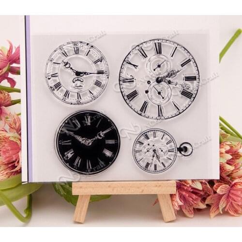Clocks Transparent Clear Silicone Stamps for DIY Scrapbooking/Card Making/Kids Christmas Fun Decoration Supplies