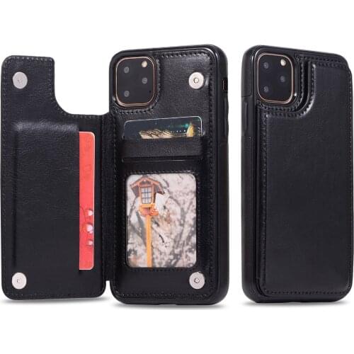 Card Holder Phone Case For iPhone 11 Pro Max Cover Luxury PU Wallet Cover For iPhone 6S 7 8 Plus X XR XS Max Card Slot Case Capa