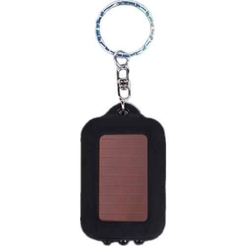 Black Mini Portable Solar Power 3 LED Light Keychain Keyring Torch Flashlight Outdoor Emergency Light Tools Survival Tools