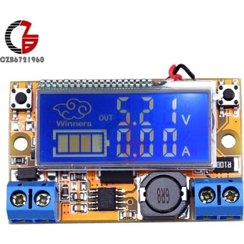 DC-DC Step-Down Power Supply Buck Power Converter Dual Display Adjustable Step Down Voltage Regulator Module 5V 12V Case DIY Kit