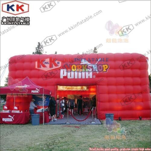 Cheap oxford cloth red inflatable cubic tent with blower for service equipment