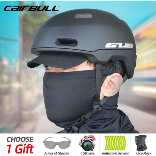 City Commuter Bicycle Helmet with Fashion Baseball Hat Brim Popular Urban Cycling Orange Black Helmet for Men Women