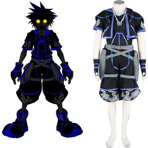 Japan Anime Cosplay Kingdom Hearts Dark Sora Uniform Cosplay Costume Black Dark Sora Halloween Christmas Costumes For Men