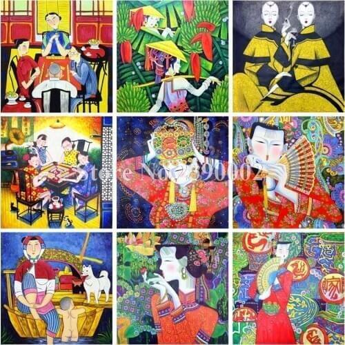 Beauty Diamond Painting Cross Stitch Cartoon Woman Full Diamond Mosaic Kits Rhinestone Handcraft Art Wall Decor Christmas Gift