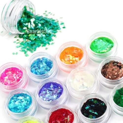 Laquee Rette Nail Art 12 Colors Big Rhombus Glitter Shiny Decoration For Nail Art System Tips