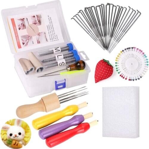 LMDZ 113 Pcs Felting Needles, 3 Sizes Wool Felting Needles, Needle Felting Tool Kit with Colored Wood Handles, Awl, Instruction