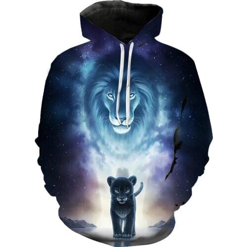 Fashion hot Mens Jacket Hoodies Lion Tiger Sweatshirt 3D Animal Printing Jackets Hood Hooded Tracksuit Outerwear Coat Streetwear
