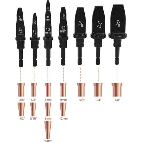 5pcs Copper Pipe Drill Bits Flaring Hex Handle Practical Tube Expander Set Accurate Rotary Tool Durable Swaging Air Conditioner